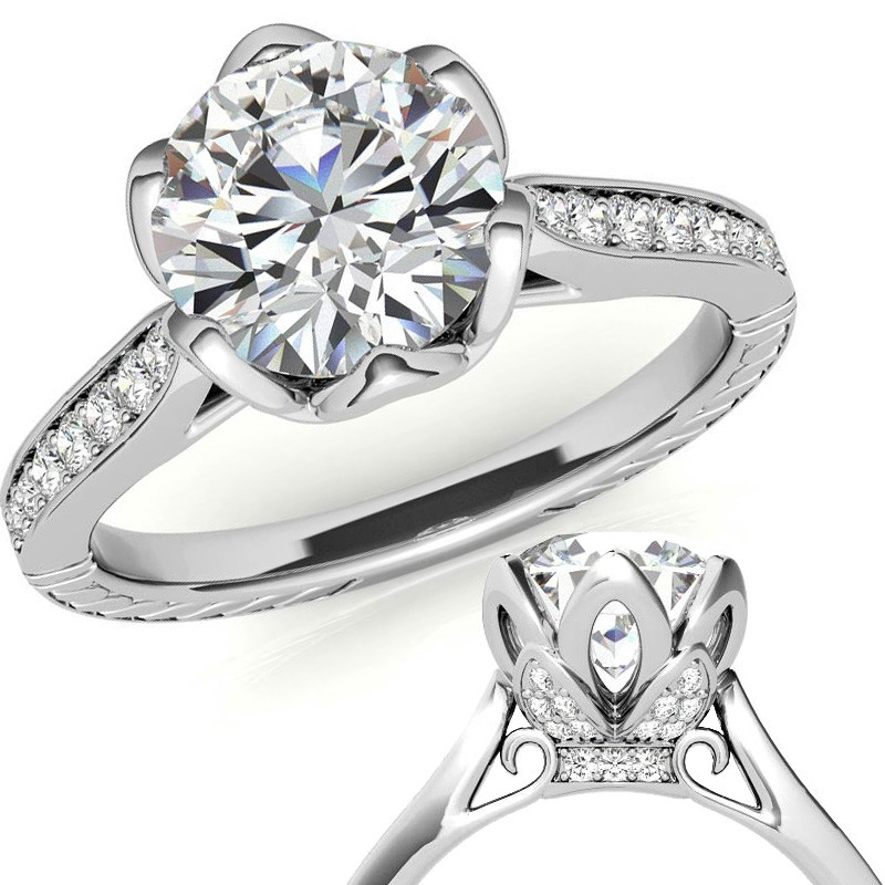 Tulip prong engagement on sale ring